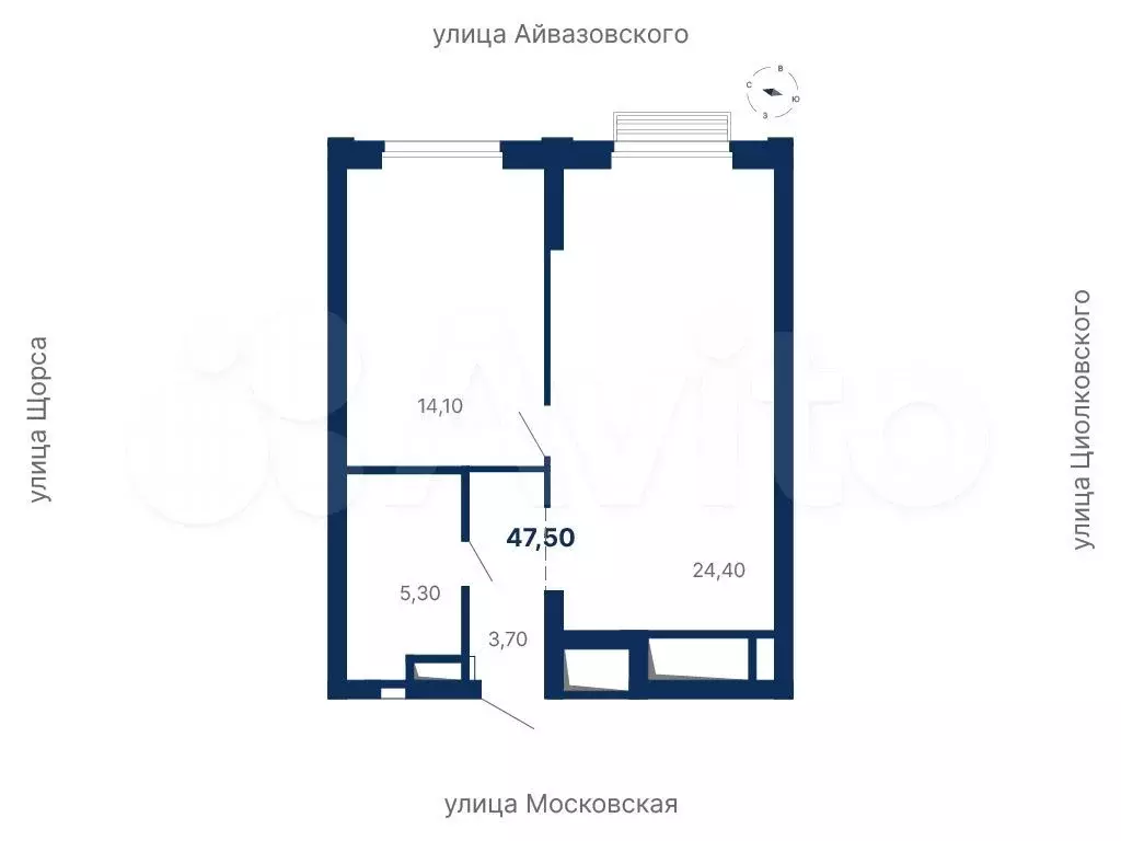 1-к. квартира, 47,5 м, 22/29 эт. - Фото 0