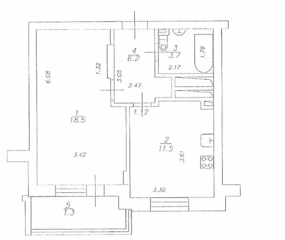 1-комнатная квартира: Казань, улица Виктора Сажинова, 3 (44.2 м) - Фото 1