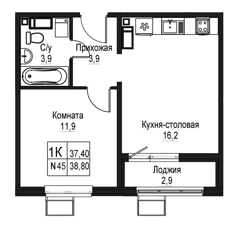 1-комнатная квартира: Нижний Новгород, Автозаводский район (37.4 м) - Фото 0