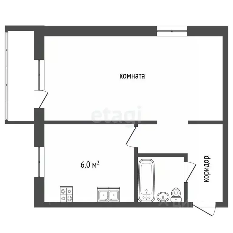 1-к кв. Владимирская область, Муром Московская ул., 103 (30.7 м) - Фото 2