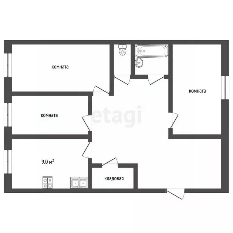 3-к кв. Ярославская область, Рыбинск просп. Мира, 11 (62.3 м) - Фото 1