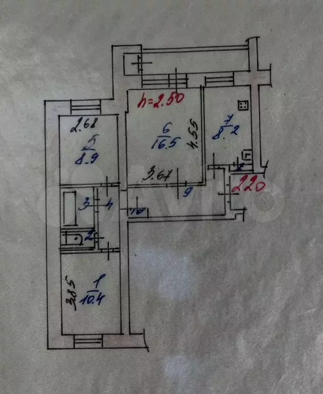 3-к. квартира, 59,7 м, 3/9 эт. - Фото 0