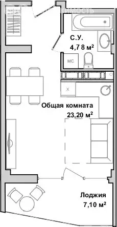 1-комнатная квартира: Севастополь, улица Лётчиков, 10 (35 м) - Фото 1