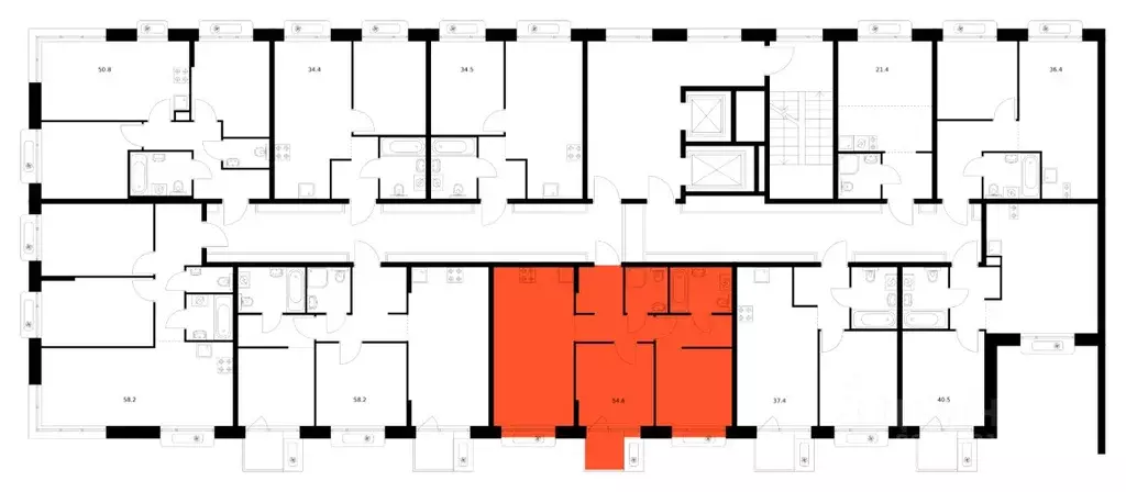 2-к кв. Татарстан, Казань Сиберово жилой комплекс, 3 (54.6 м) - Фото 2