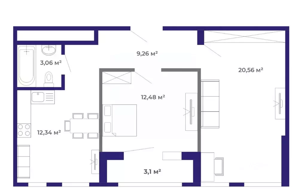 2-к кв. Иркутская область, Иркутский муниципальный округ, Маркова рп, ... - Фото 1