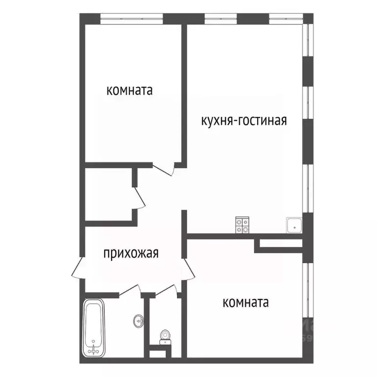 2-к кв. Тульская область, Тула ул. Чмутова, 158А (55.66 м) - Фото 1