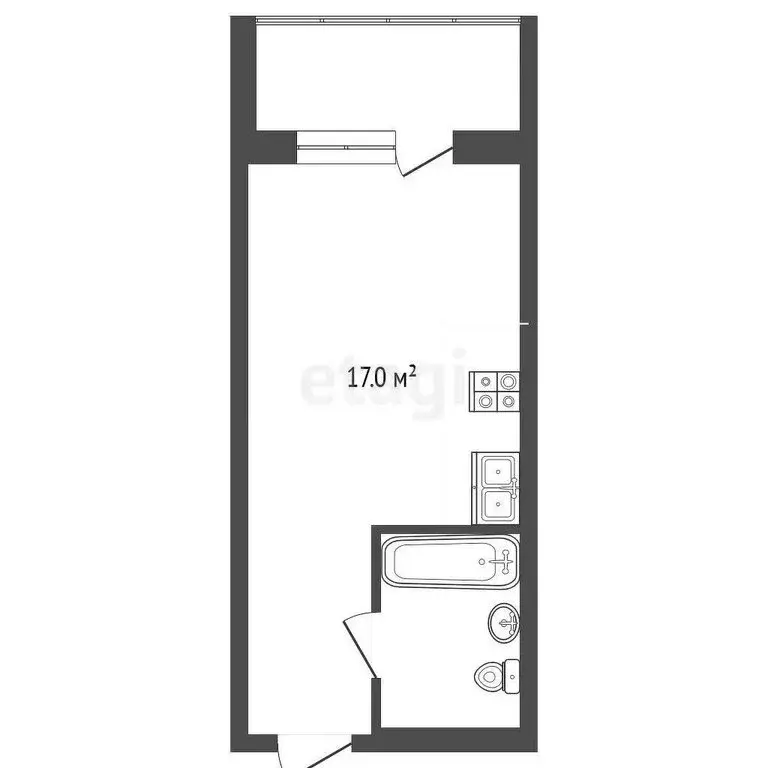 Квартира-студия: Набережные Челны, 59-й комплекс, 25 (20 м) - Фото 0