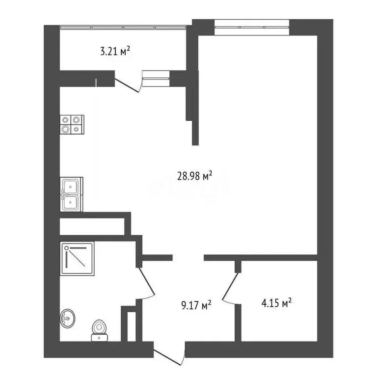 1-комнатная квартира: Калининград, улица Генерала Буткова, 20 (42 м) - Фото 1