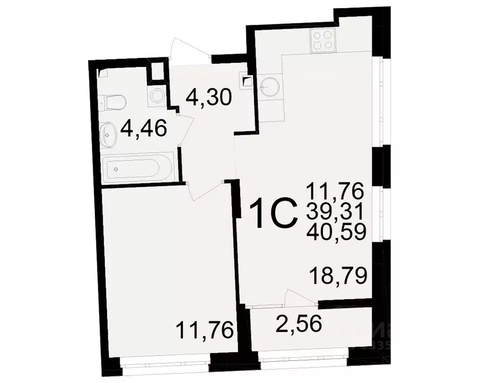 1-к кв. Рязанская область, Рязань Аура жилой комплекс (39.31 м) - Фото 1