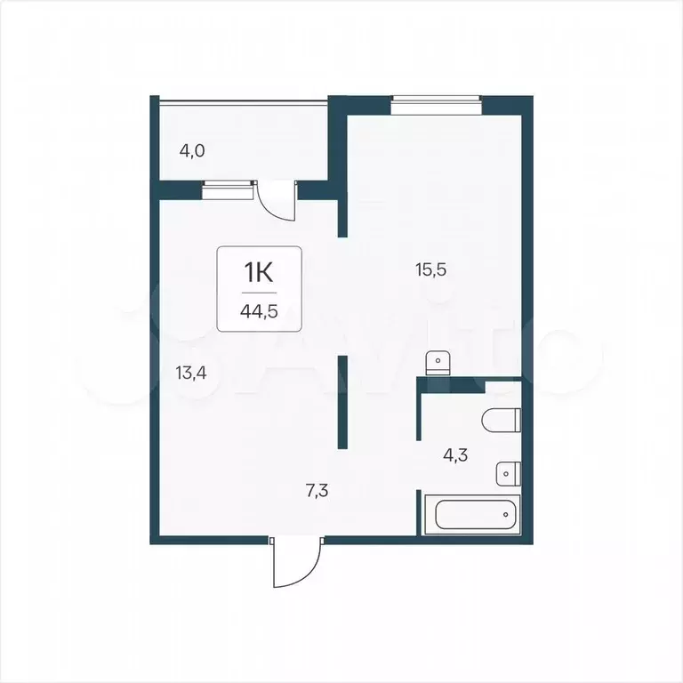 1-к. квартира, 44,5 м, 12/17 эт. - Фото 0
