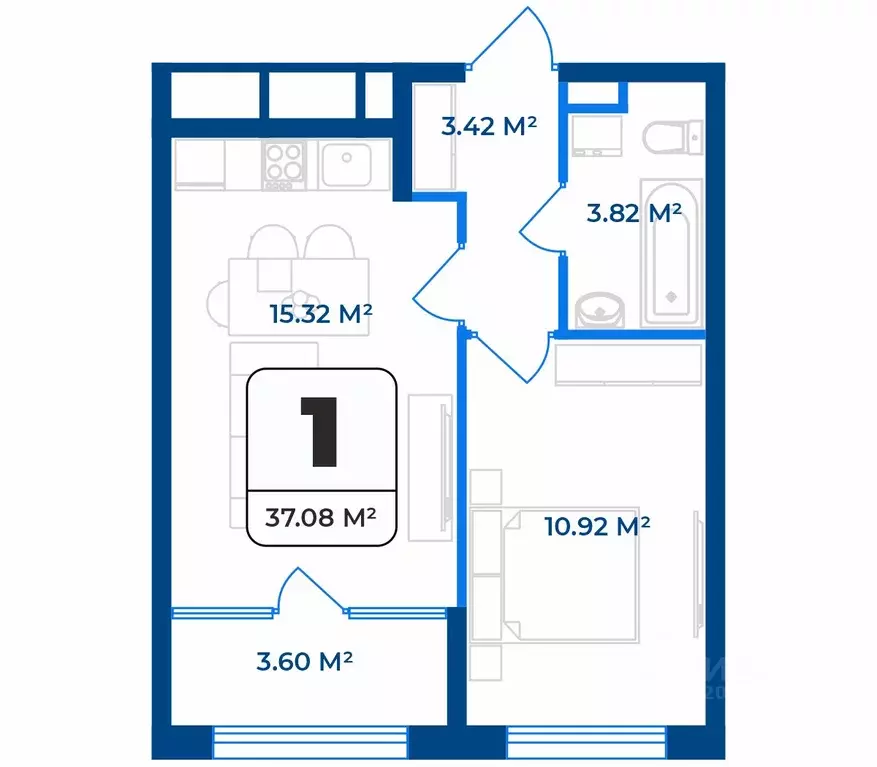 1-к кв. Рязанская область, Рязань Телецентр жилрайон,  (37.08 м) - Фото 0