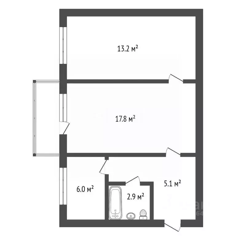 2-к кв. Амурская область, Благовещенск ул. Чайковского, 207/7 (45.5 м) - Фото 1