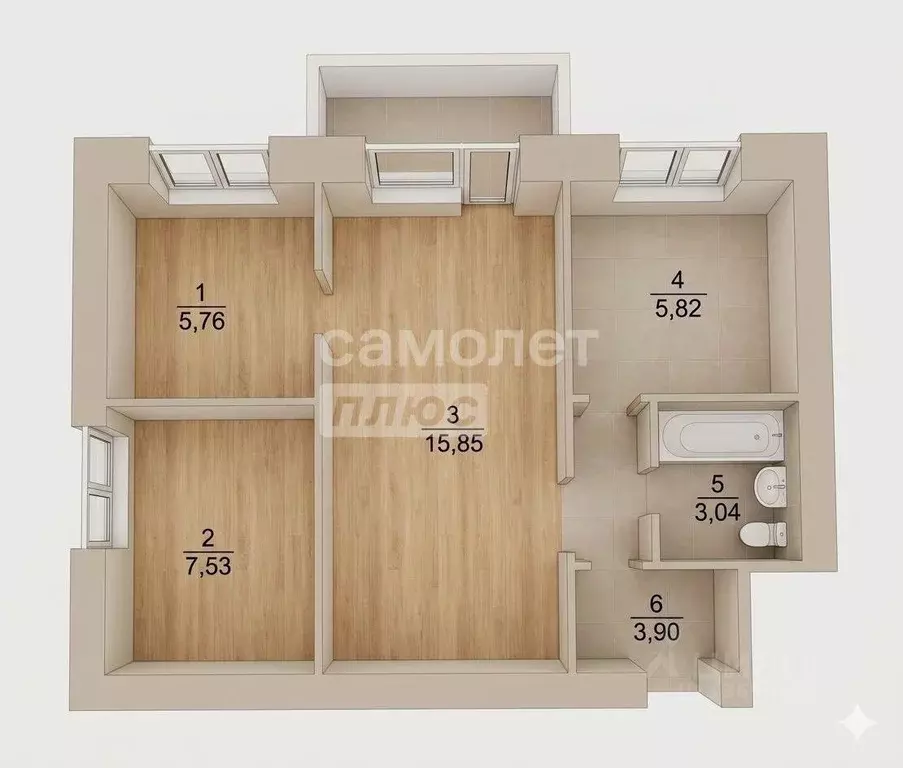 3-к кв. Ульяновская область, Ульяновск ул. Терешковой, 8 (42.7 м) - Фото 2