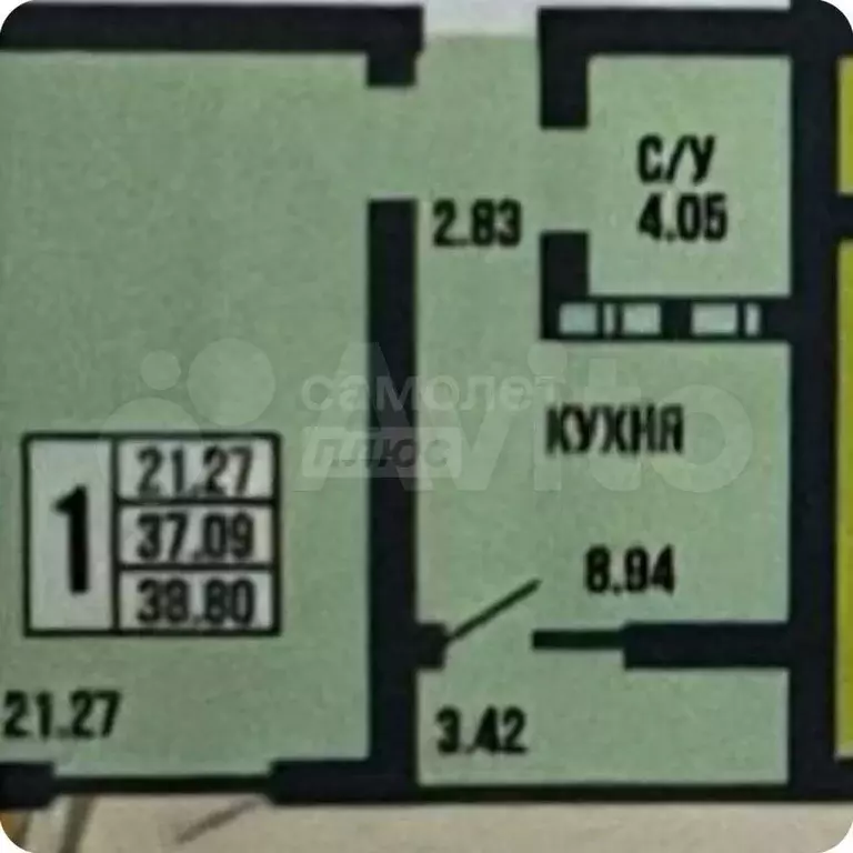 1-к. квартира, 38,8 м, 14/17 эт. - Фото 0