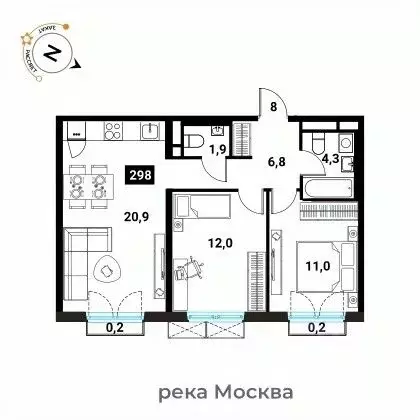 2-к кв. Москва Большая Филевская ул., 3к2 (56.9 м) - Фото 0