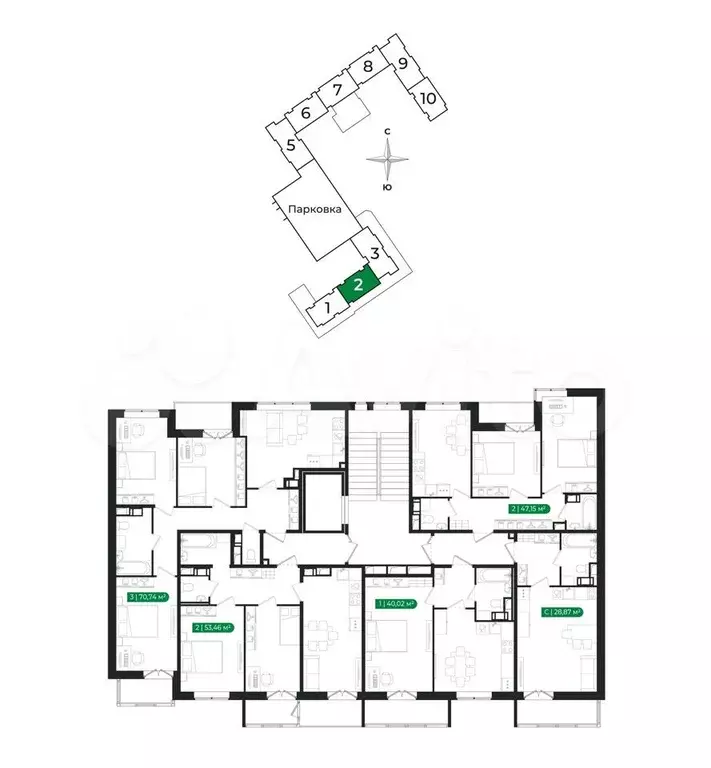 1-к. квартира, 40 м, 8/8 эт. - Фото 1