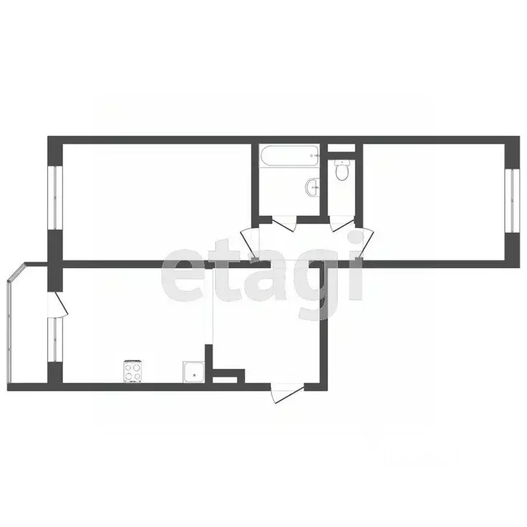 2-к кв. Тюменская область, Тюмень ул. Николая Никитина, 2к1 (67.2 м) - Фото 2