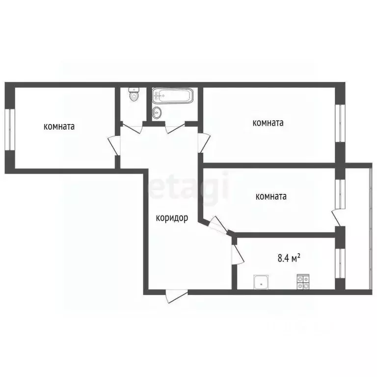 3-к кв. Ярославская область, Ярославль ул. Доронина, 10к4 (60.5 м) - Фото 1