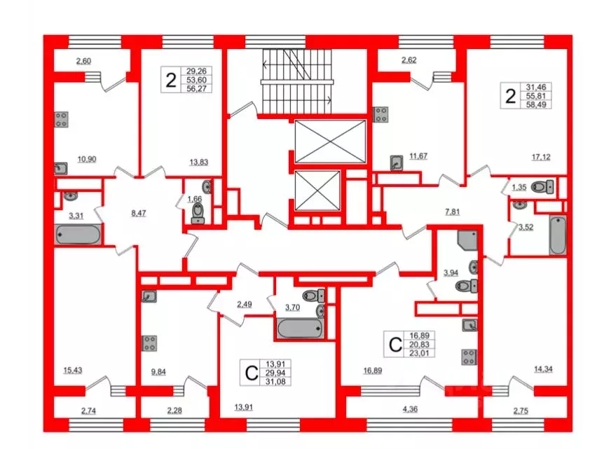 Студия Санкт-Петербург Планерная ул., 93 (23.0 м) - Фото 2