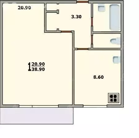 1-комнатная квартира: Москва, Салтыковская улица, 29к1 (38.9 м) - Фото 1