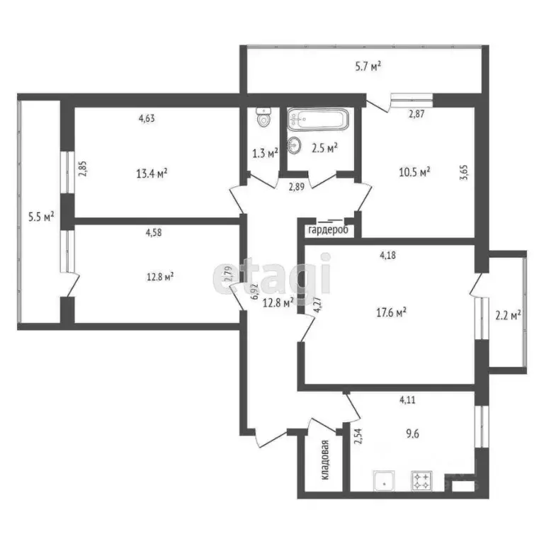 4-к кв. Крым, Саки ул. Революции (80.8 м) - Фото 1