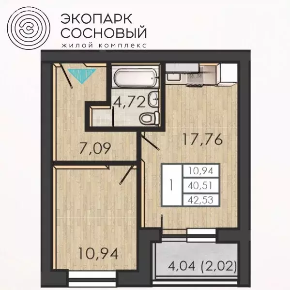 1-комнатная квартира: Пермь, улица Борцов Революции, 1Ак7 (40.3 м) - Фото 0