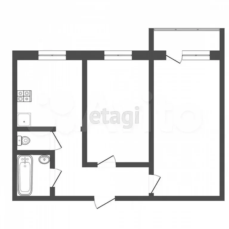 2-к. квартира, 48 м, 6/10 эт. - Фото 0