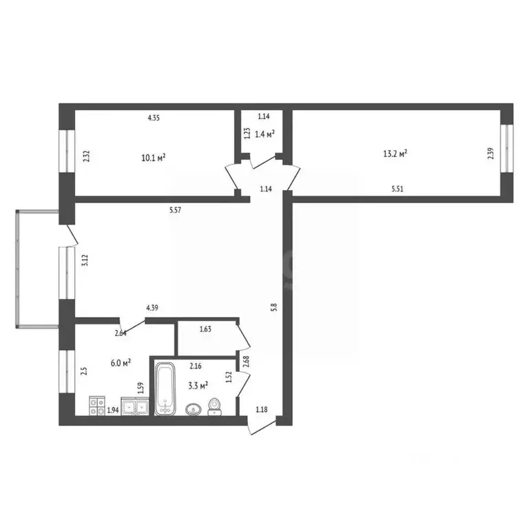 3-к кв. Ярославская область, Ростов Пролетарская ул., 37 (56.7 м) - Фото 2