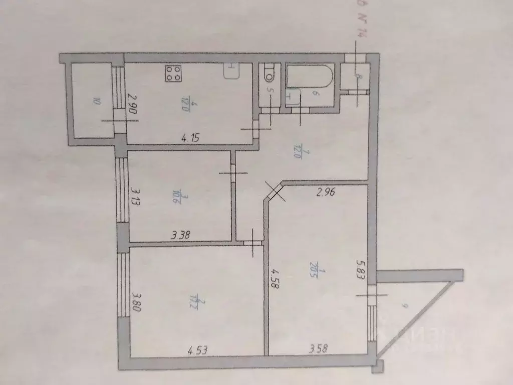 3-к кв. Курская область, Курск ул. Гоголя, 53А (77.7 м) - Фото 1