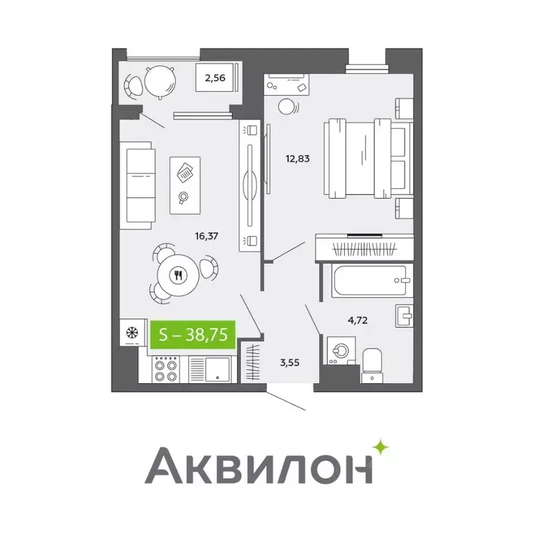1-к кв. Архангельская область, Архангельск просп. Обводный Канал ... - Фото 0