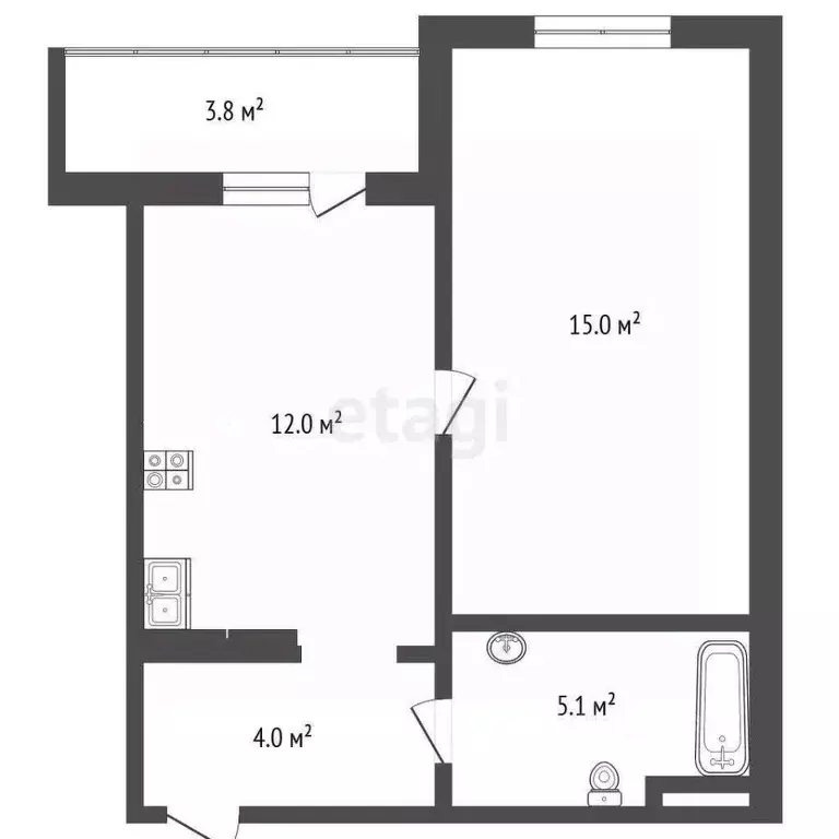 1-к кв. Челябинская область, Челябинский городской округ, пос. ... - Фото 2