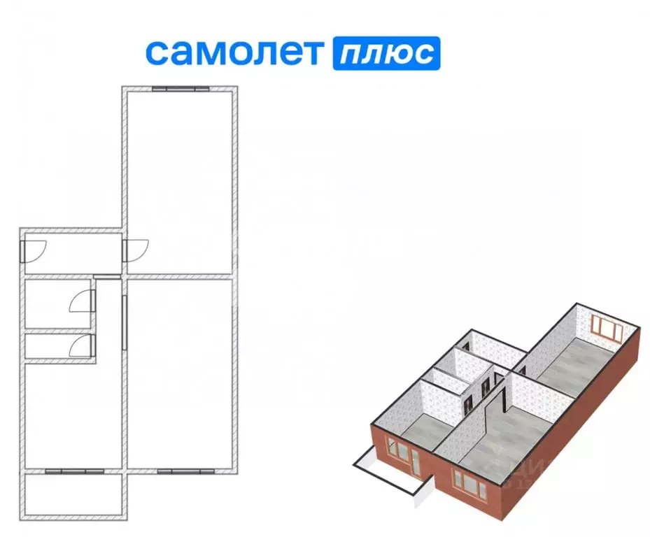 3-к кв. Кемеровская область, Кемерово Базовая ул., 6Б (53.0 м) - Фото 1