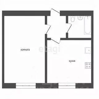 1-к кв. Курганская область, с. Мокроусово ул. Советская, 48Е (33.8 м) - Фото 1