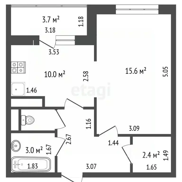 1-к кв. Московская область, Балашиха ш. Косинское, 1 (38.0 м) - Фото 2