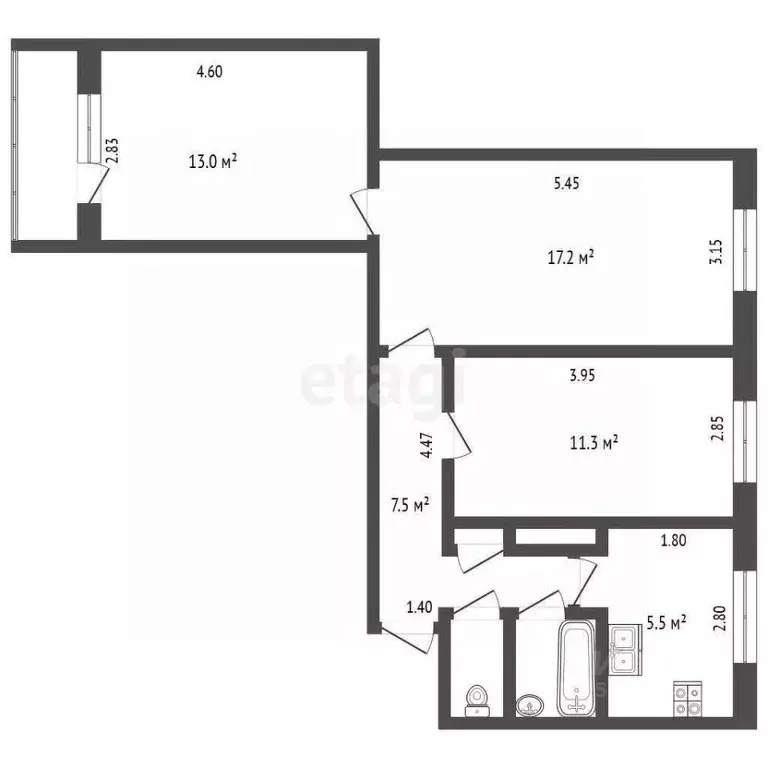 3-к кв. Ямало-Ненецкий АО, Новый Уренгой Ленинградский просп., 17 ... - Фото 2