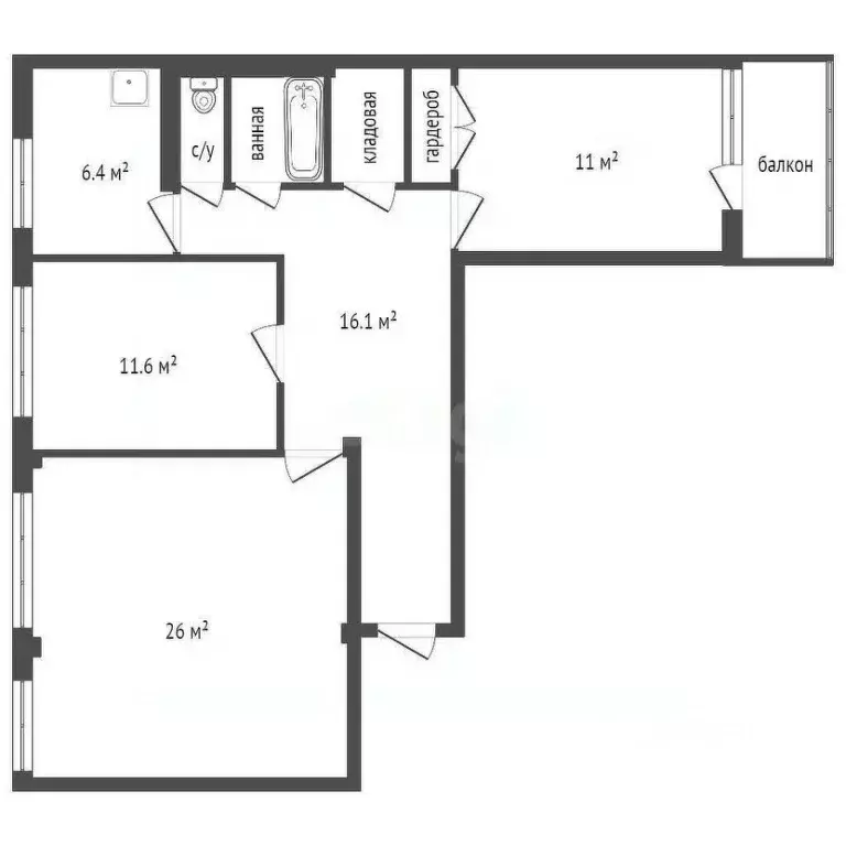 3-к кв. Красноярский край, Красноярск ул. 2-я Краснофлотская, 22 (80.1 ... - Фото 1