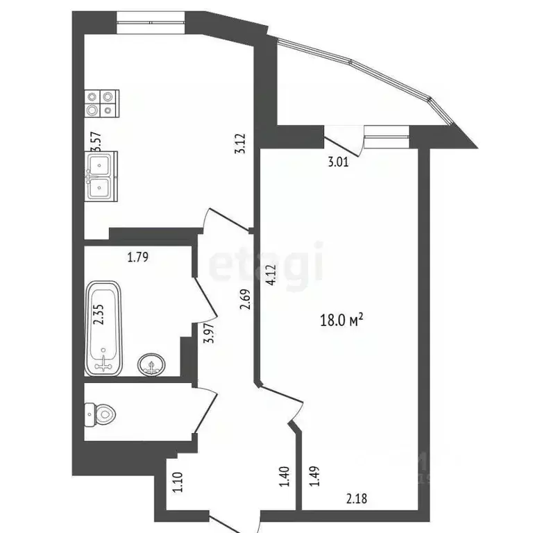 1-к кв. Мордовия, Саранск ул. Тавлинская Набережная, 1 (42.8 м) - Фото 1