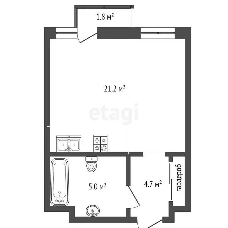 Квартира-студия: Ростов-на-Дону, улица Нансена, 109/2 (28 м) - Фото 1