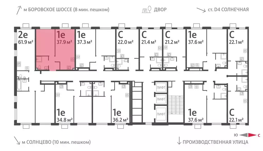 1-комнатная квартира: Москва, ЖК Лучи, 2-й этап, к8 (37.9 м) - Фото 1