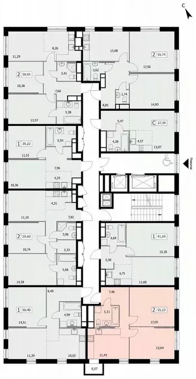 2-к кв. Москва 3-я Гражданская ул., 35к2 (55.23 м) - Фото 0