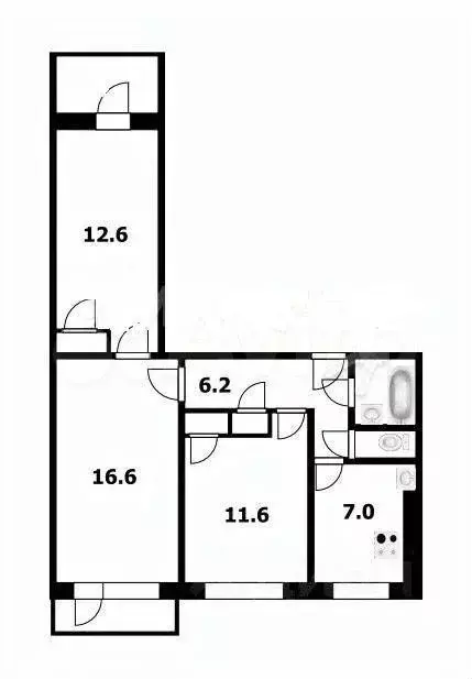 3-к. квартира, 59 м, 6/9 эт. - Фото 0