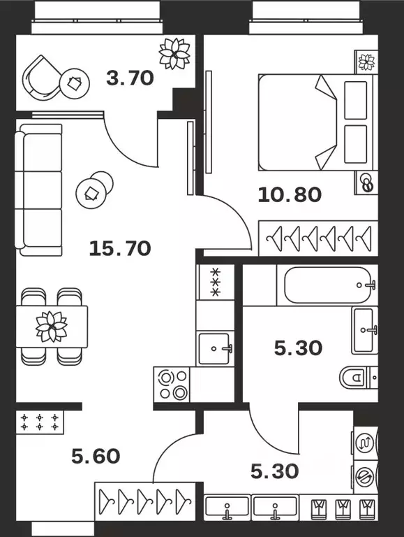 1-к кв. Тульская область, Тула ул. Михеева (46.4 м) - Фото 1