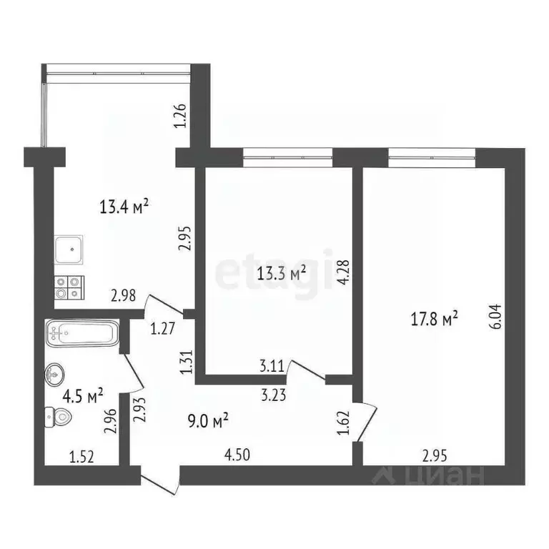 2-к кв. Краснодарский край, Краснодар Музыкальный мкр, ул. Имени ... - Фото 1