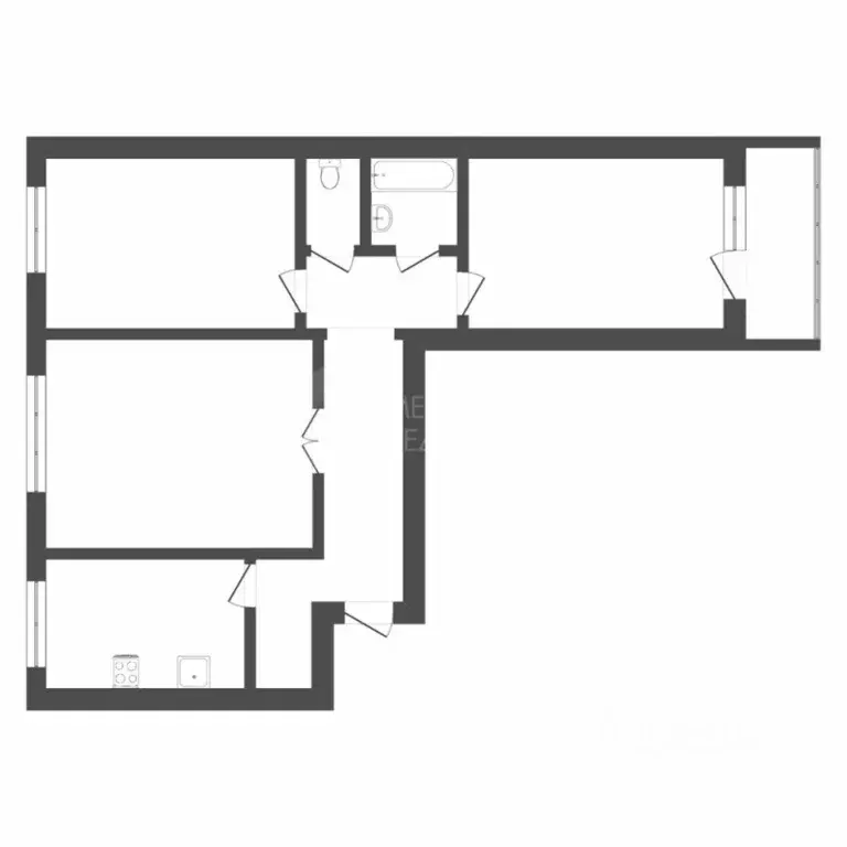 3-к кв. Тюменская область, Тюмень ул. Республики, 217 (66.0 м) - Фото 1