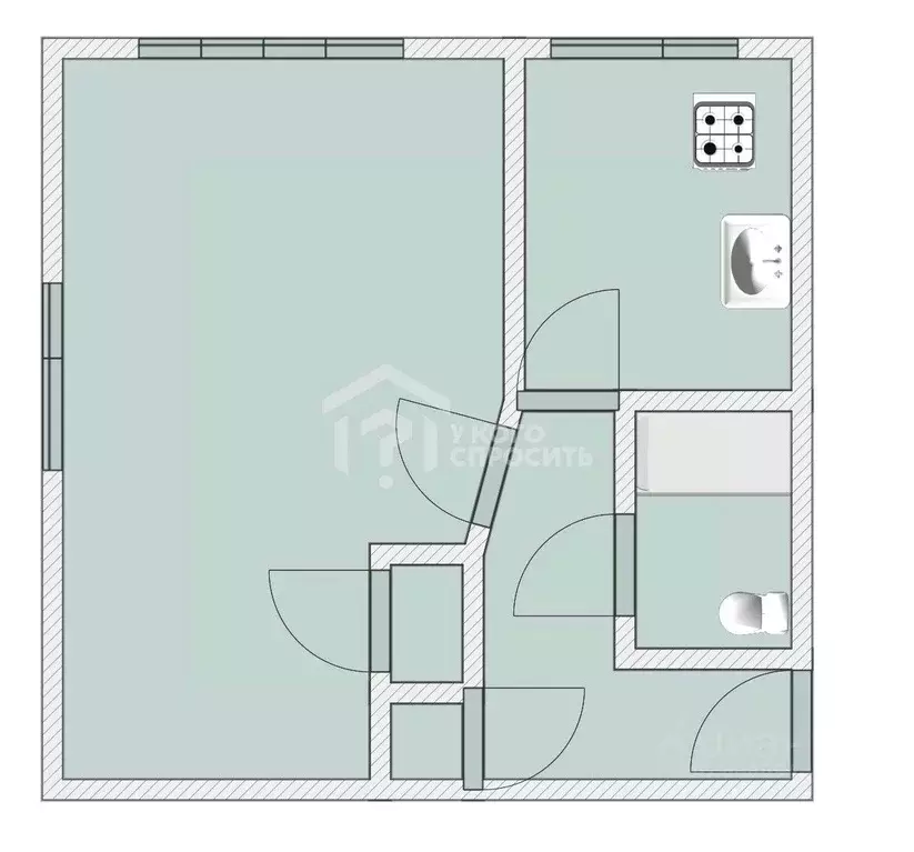 1-к кв. Санкт-Петербург, Санкт-Петербург, Петергоф ул. Аврова, 13б ... - Фото 2