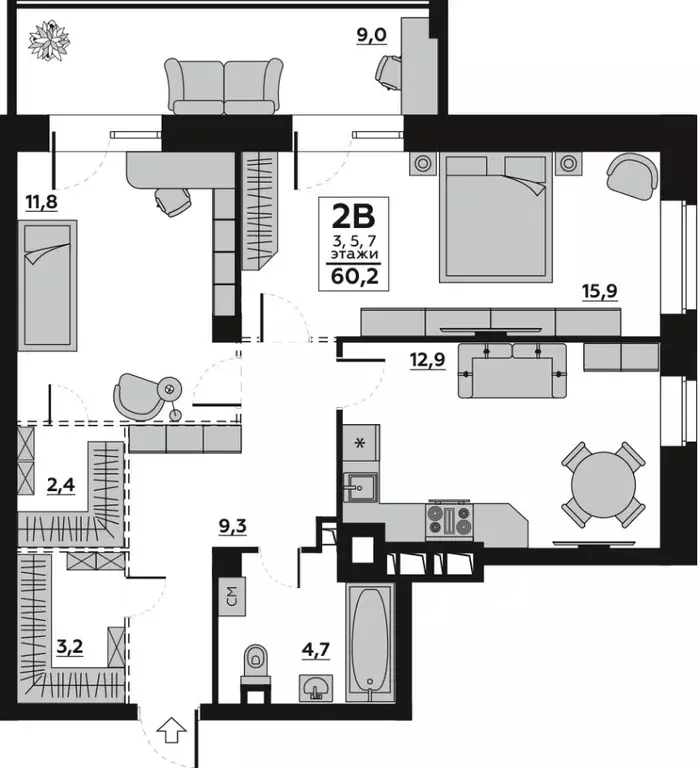2-к кв. Волгоградская область, Волгоград пос. Ангарский, ул. ... - Фото 1
