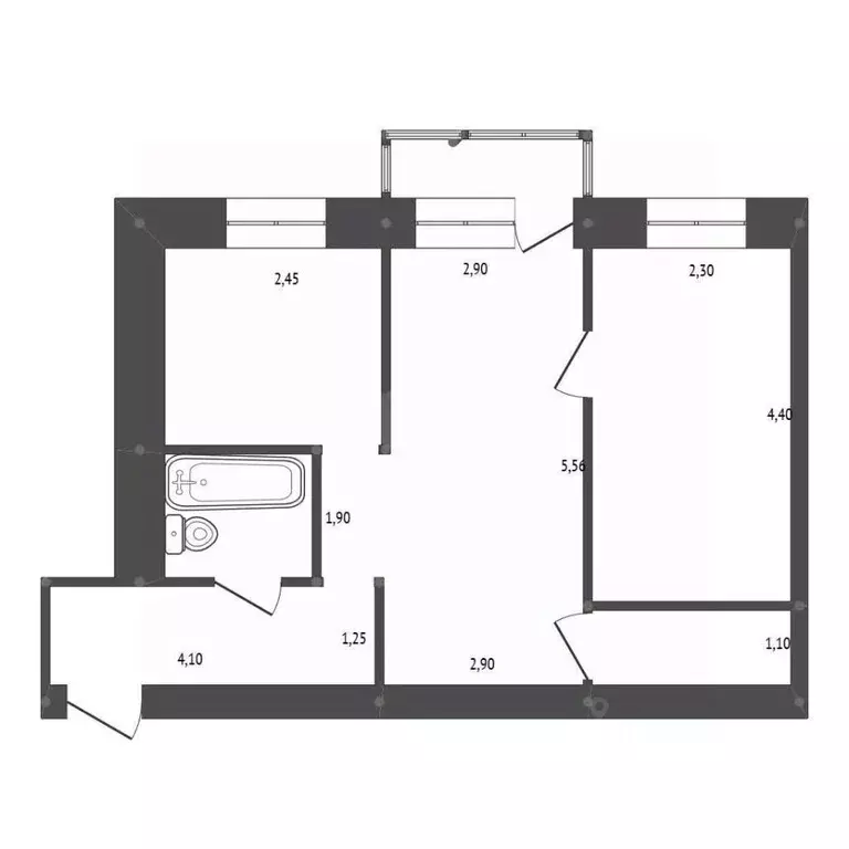2-к кв. Амурская область, Белогорск Томский пер., 22 (44.0 м) - Фото 2