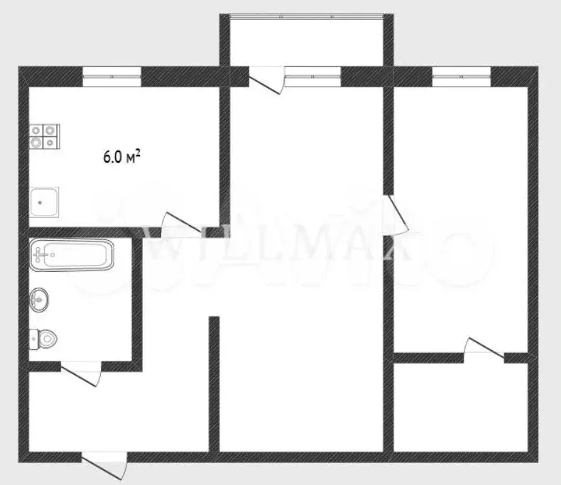 2-к. квартира, 40 м, 5/5 эт. - Фото 0