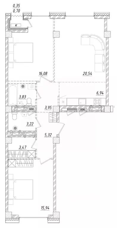 2-к кв. Приморский край, Владивосток ул. Достоевского (79.64 м) - Фото 1
