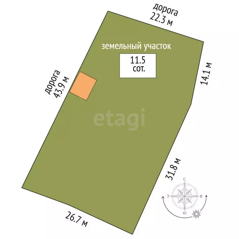 Участок в Якутск, улица Кустук, 34/17 (11.5 м) - Фото 0